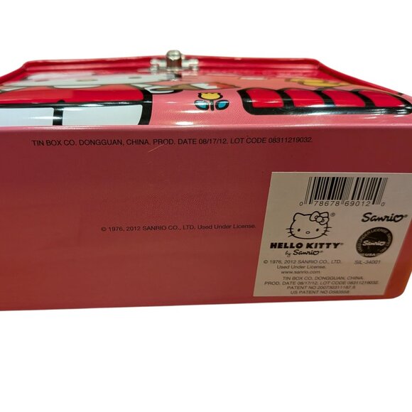 Hello Kitty Tin Lunch Box 2012 Sanrio Beaded Handle Pink Metal Collectible EUC - Picture 6 of 6